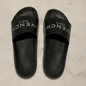 Givenchy Black Rubber Slides Size 9